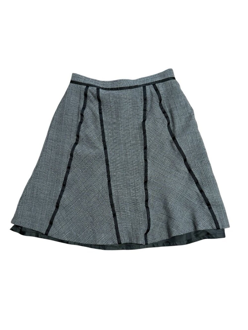 HARVE BENARD SKIRT WOOL LINED SIZE 10 A-LINE PREPPY OLD MONEY RIB ACCENT NEUTRAL